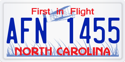 NC license plate AFN1455