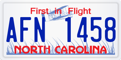 NC license plate AFN1458