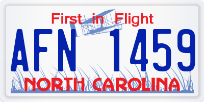 NC license plate AFN1459