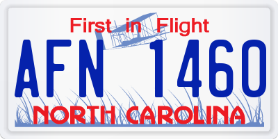 NC license plate AFN1460