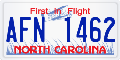 NC license plate AFN1462