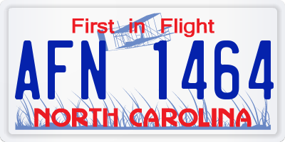 NC license plate AFN1464