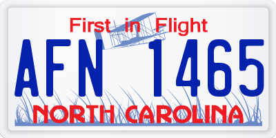 NC license plate AFN1465
