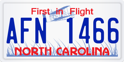 NC license plate AFN1466
