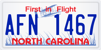 NC license plate AFN1467