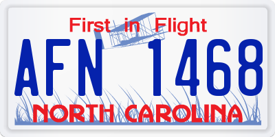 NC license plate AFN1468