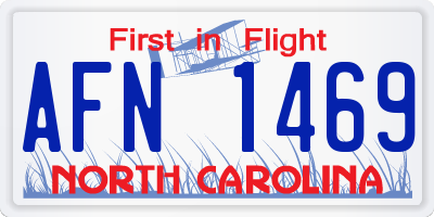 NC license plate AFN1469
