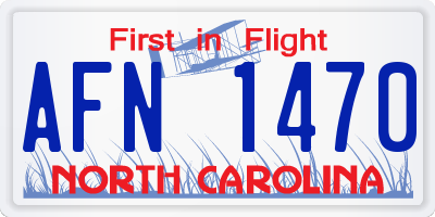 NC license plate AFN1470