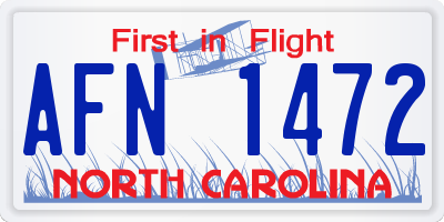 NC license plate AFN1472