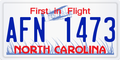 NC license plate AFN1473