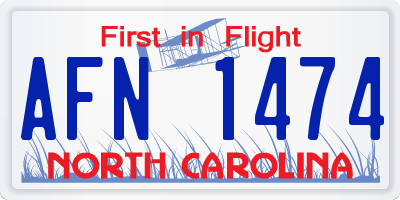 NC license plate AFN1474