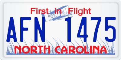 NC license plate AFN1475