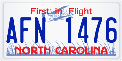 NC license plate AFN1476