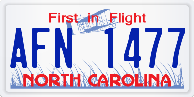 NC license plate AFN1477