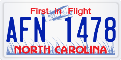 NC license plate AFN1478
