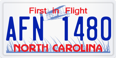 NC license plate AFN1480
