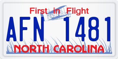 NC license plate AFN1481