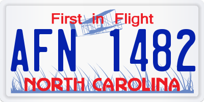 NC license plate AFN1482