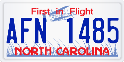 NC license plate AFN1485