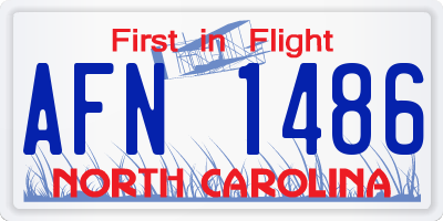 NC license plate AFN1486