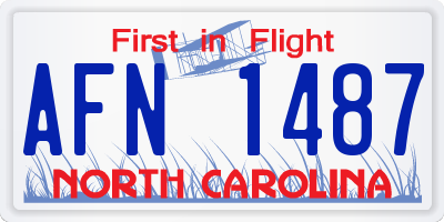 NC license plate AFN1487
