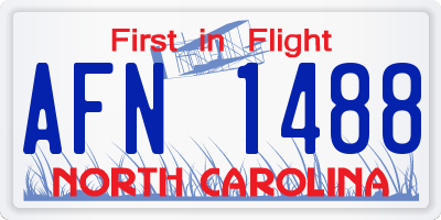 NC license plate AFN1488