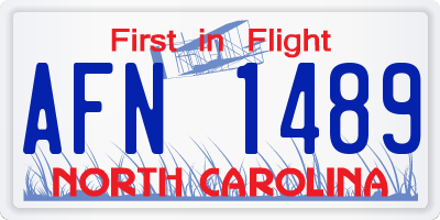 NC license plate AFN1489