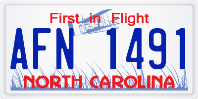 NC license plate AFN1491