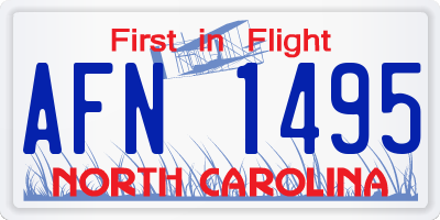 NC license plate AFN1495