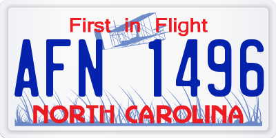 NC license plate AFN1496