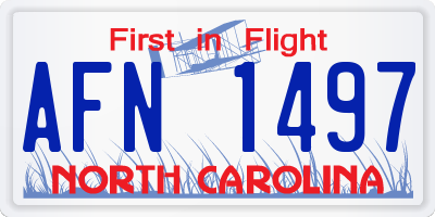 NC license plate AFN1497