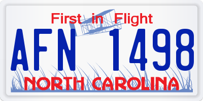 NC license plate AFN1498