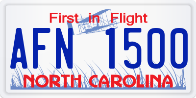 NC license plate AFN1500