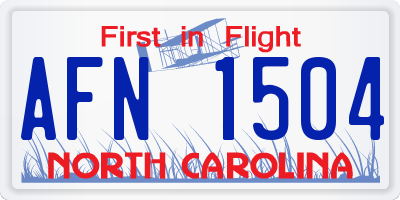 NC license plate AFN1504