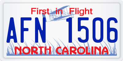 NC license plate AFN1506