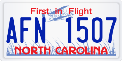 NC license plate AFN1507