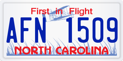 NC license plate AFN1509