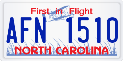 NC license plate AFN1510