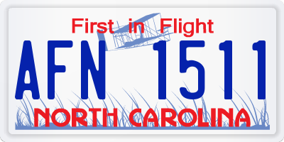 NC license plate AFN1511
