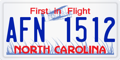 NC license plate AFN1512