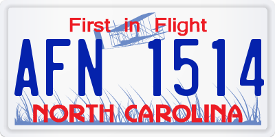 NC license plate AFN1514