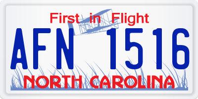 NC license plate AFN1516