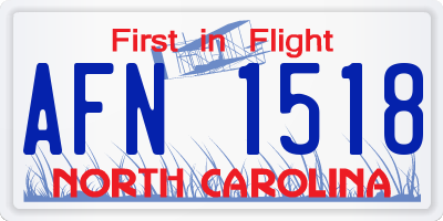 NC license plate AFN1518