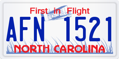 NC license plate AFN1521