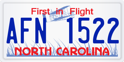 NC license plate AFN1522
