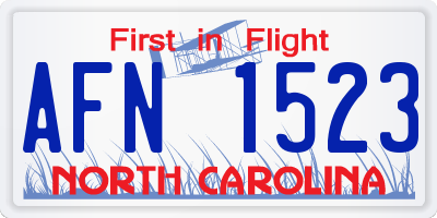 NC license plate AFN1523