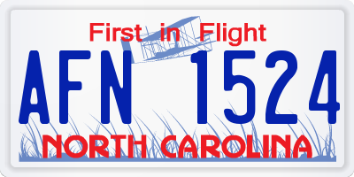 NC license plate AFN1524