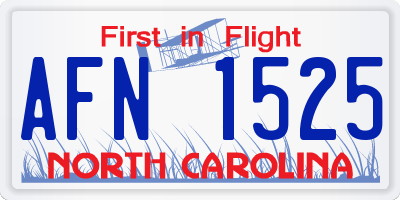 NC license plate AFN1525
