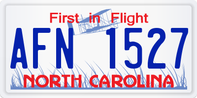 NC license plate AFN1527