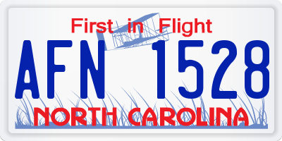NC license plate AFN1528